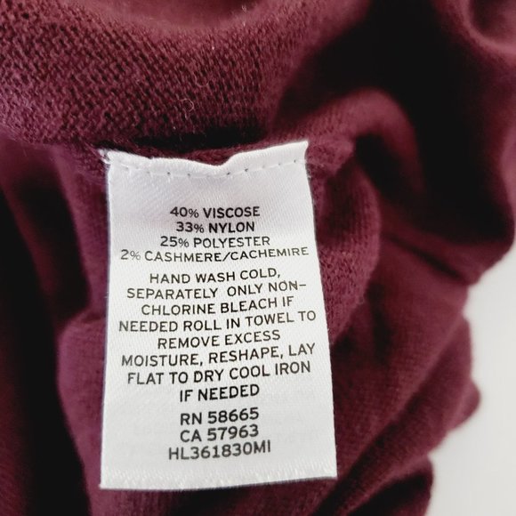 Trouvé Sweater Long Sleeve Boatneck Cashmere Knit Burgundy S Top Blouse Casual M - Picture 7 of 10
